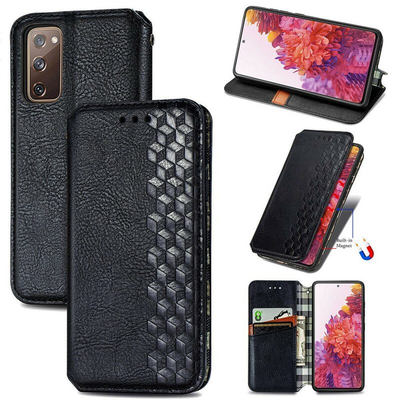 Schutzhülle Für Samsung Galaxy S20 FE Flip Case Rautenstruktur Aus Kunstleder