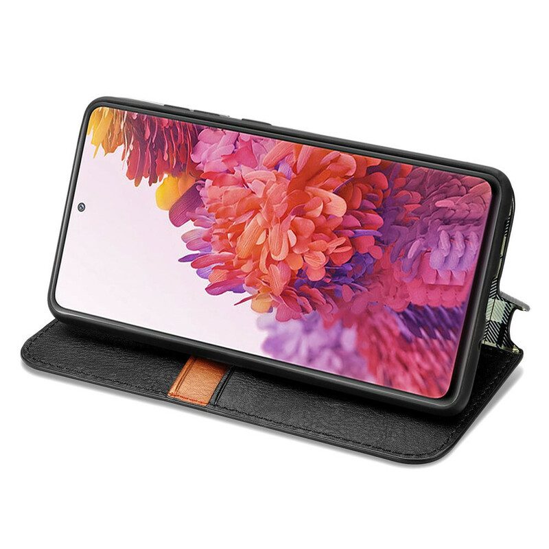 Schutzhülle Für Samsung Galaxy S20 FE Flip Case Rautenstruktur Aus Kunstleder