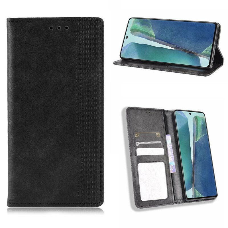 Schutzhülle Für Samsung Galaxy S20 FE Flip Case Stilisierter Vintage-ledereffekt