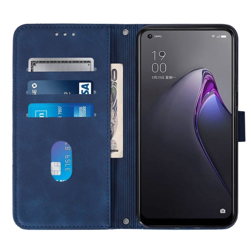 Flip Case Für Oppo Reno 8 Pro Dreiecke Mit Schultergurt