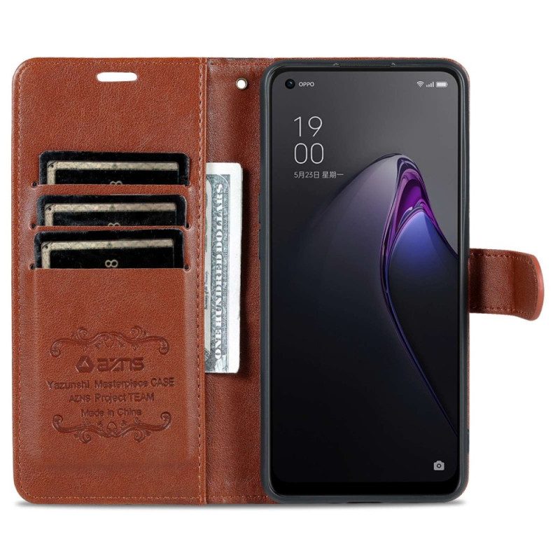 Flip Case Für Oppo Reno 8 Pro Kunstleder Azns