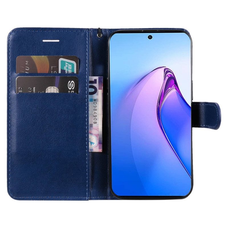 Flip Case Für Oppo Reno 8 Pro Mit Kordel Schlicht Mit Riemen