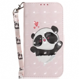 Flip Case Für Oppo Reno 8 Pro Panda Love Mit Schlüsselband