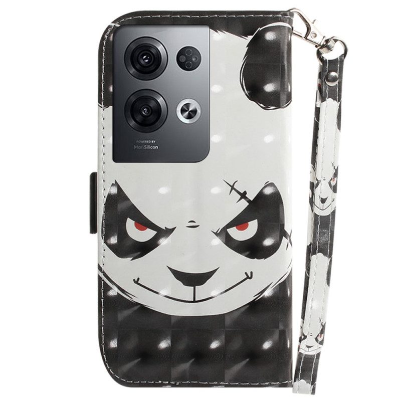 Flip Case Für Oppo Reno 8 Pro Wütender Panda