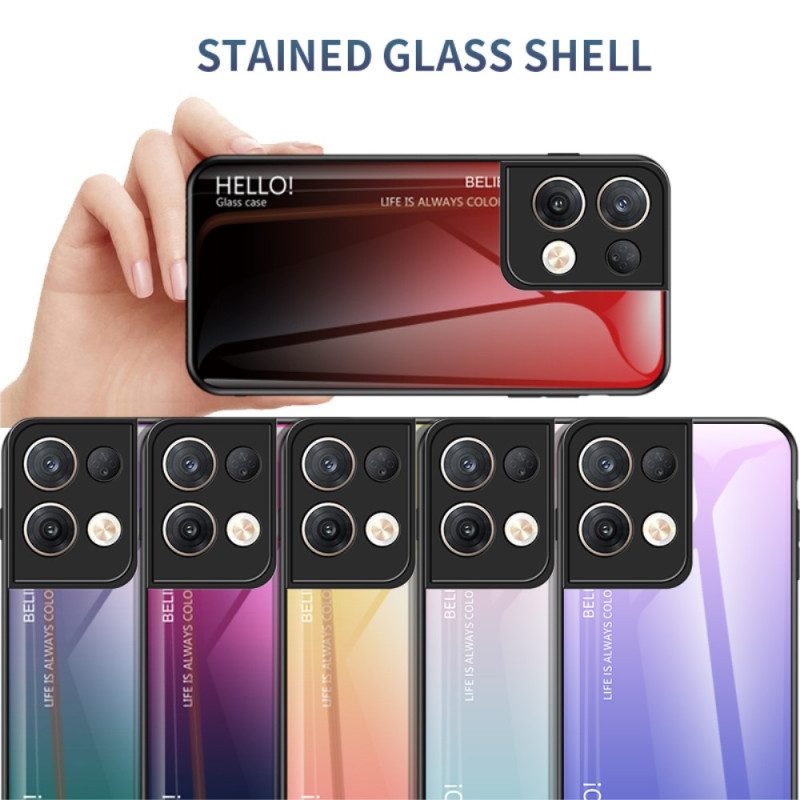 Hülle Für Oppo Reno 8 Pro Gehärtetes Glas Hallo