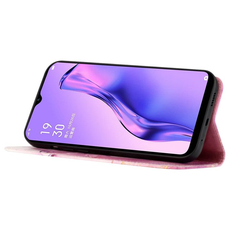 Lederhüllen Für Oppo Reno 8 Pro Mit Kordel Streifenmarmor