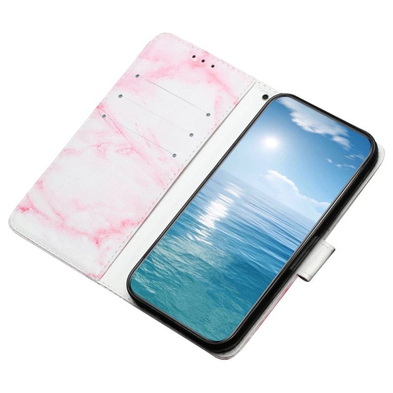 Lederhüllen Für Oppo A98 5g Rosa Marmor