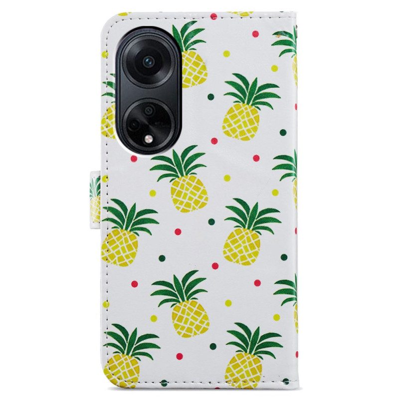 Lederhüllen Oppo A98 5g Handyhülle Ananas Mit Riemen