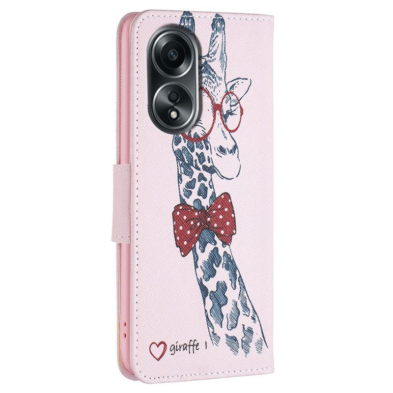 Lederhüllen Oppo A98 5g Handyhülle Intello-giraffe