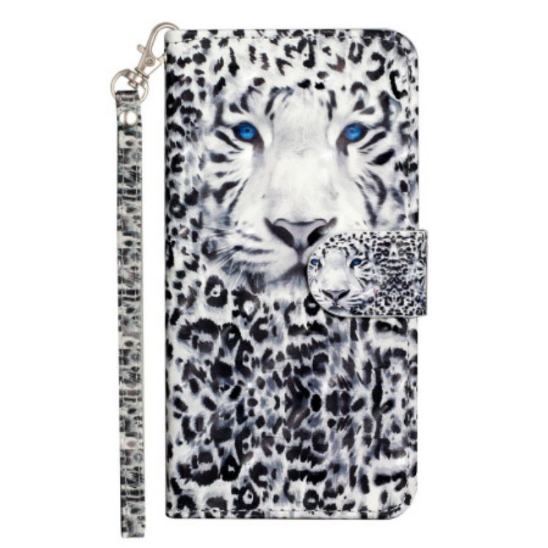 Lederhüllen Oppo A98 5g Handyhülle Leopardenriemen