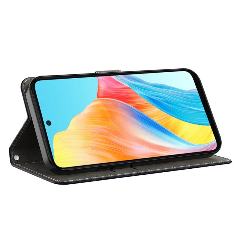 Lederhüllen Oppo A98 5g Handyhülle Lila Lotus