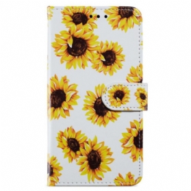 Lederhüllen Oppo A98 5g Handyhülle Riemen-sonnenblumen