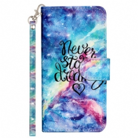 Lederhüllen Oppo A98 5g Never Stop Dreaming With Strap