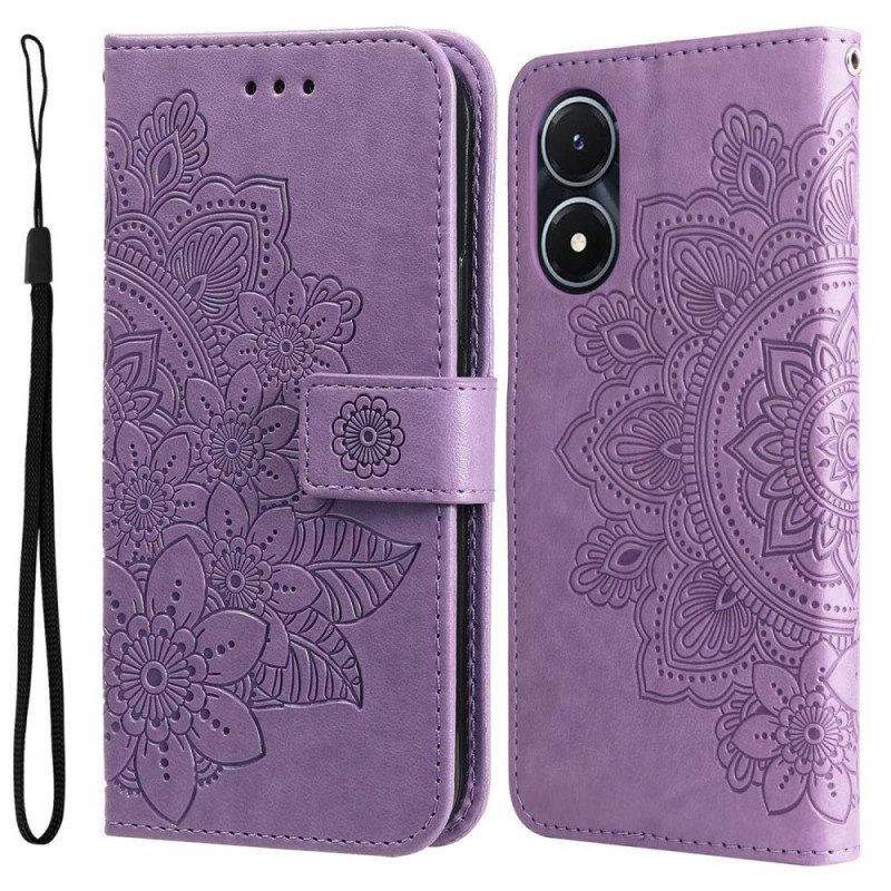 Flip Case Für Vivo Y16 Mit Kordel Riemchen-mandala