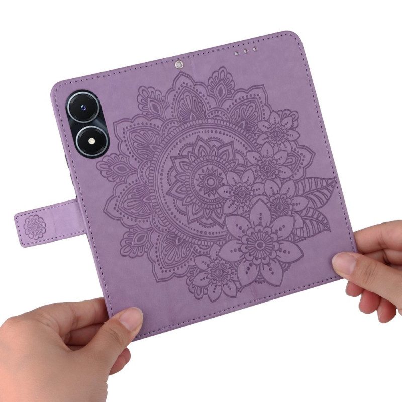 Flip Case Für Vivo Y16 Mit Kordel Riemchen-mandala