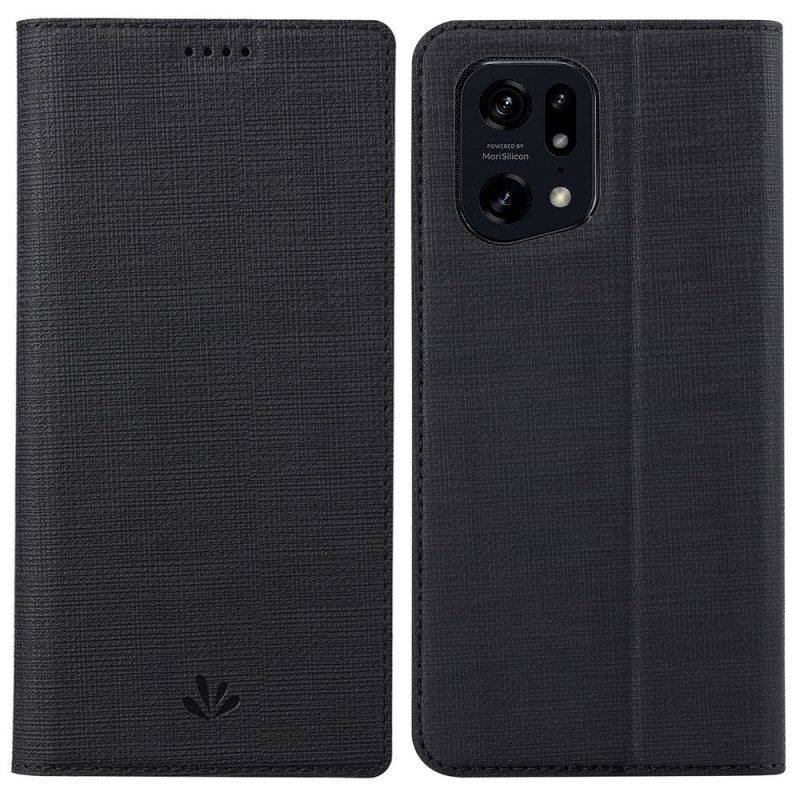 Flip Case Für Oppo Find X5 Pro Vili-stoffstruktur