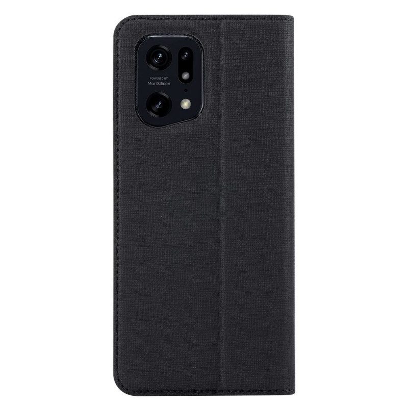 Flip Case Für Oppo Find X5 Pro Vili-stoffstruktur