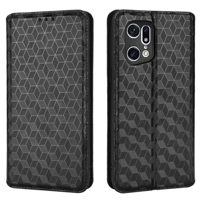 Schutzhülle Für Oppo Find X5 Pro Flip Case 3d-diamant-ledereffekt