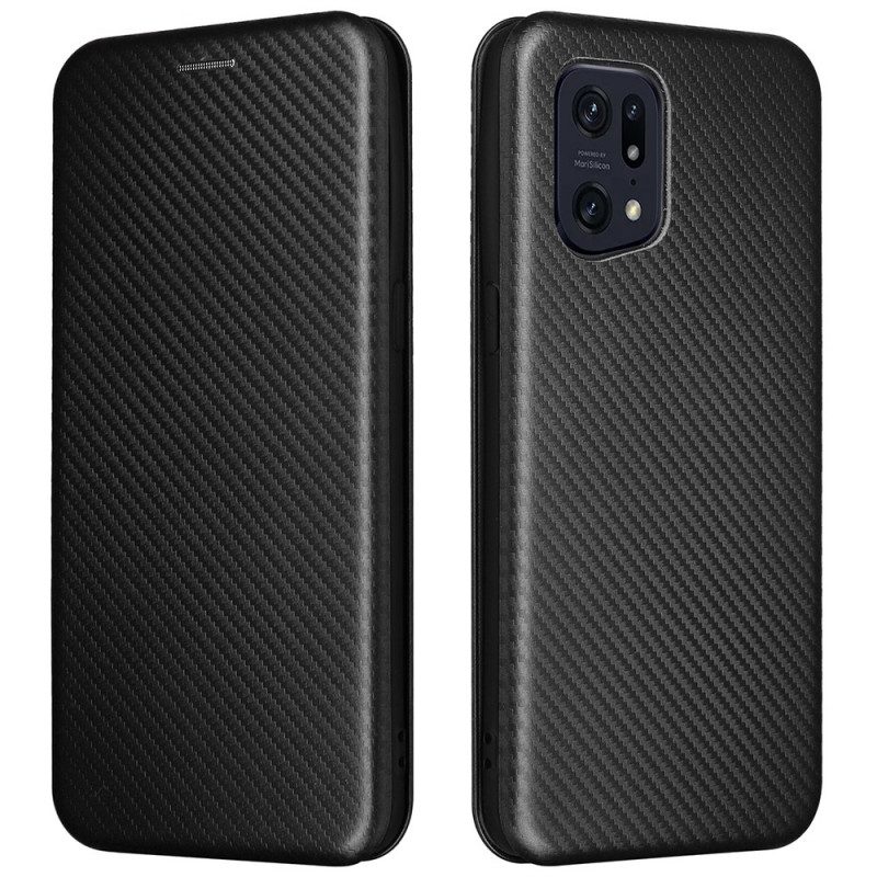 Schutzhülle Für Oppo Find X5 Pro Flip Case Kohlefaser-textur