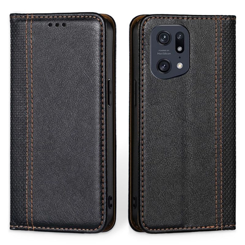 Schutzhülle Für Oppo Find X5 Pro Flip Case Vintage-ledereffekt