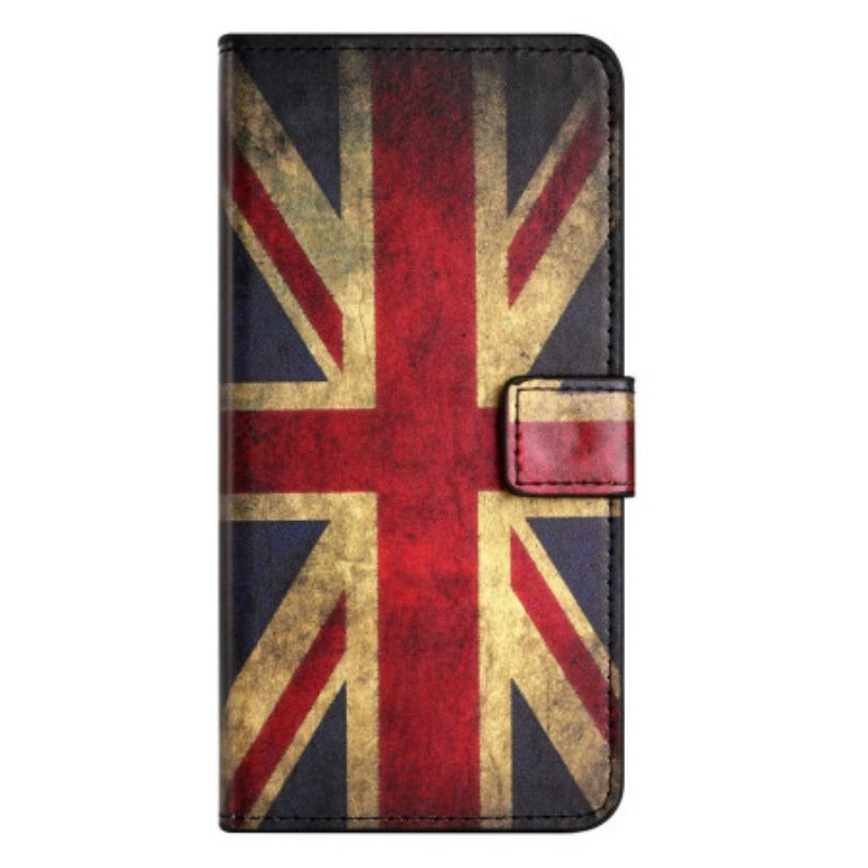 Lederhüllen Für iPhone 15 Englische Vintage-flagge