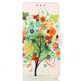 Flip Case Für Samsung Galaxy A03 Blühender Baum