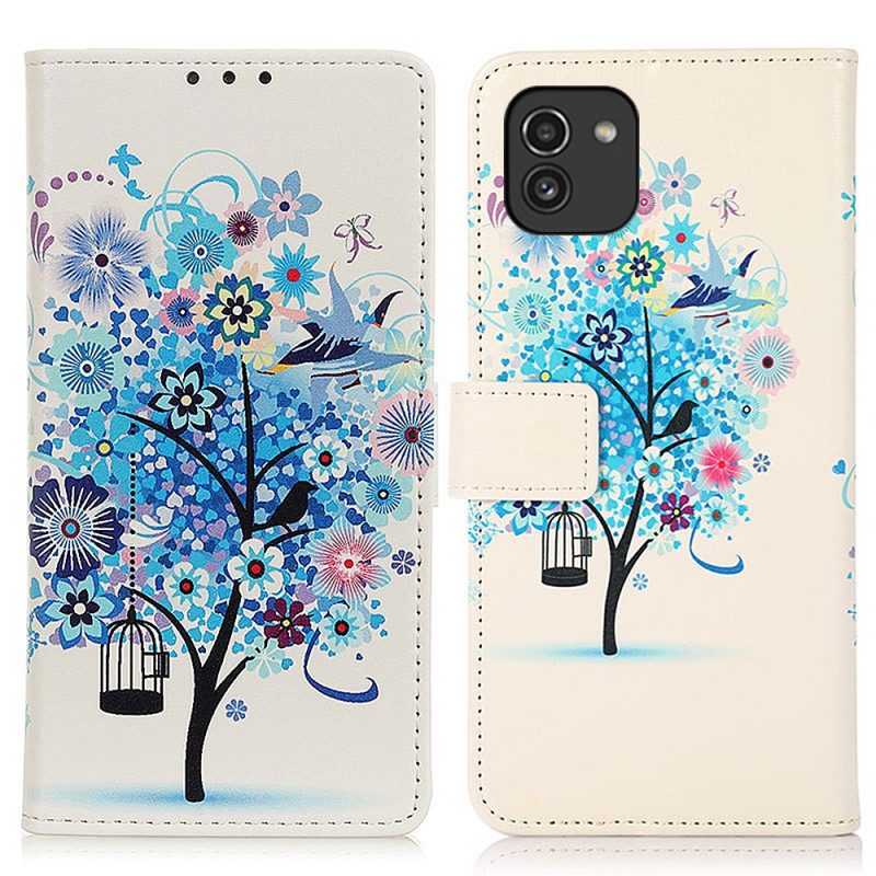 Flip Case Für Samsung Galaxy A03 Blühender Baum