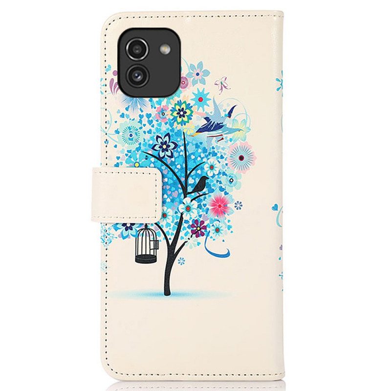 Flip Case Für Samsung Galaxy A03 Blühender Baum