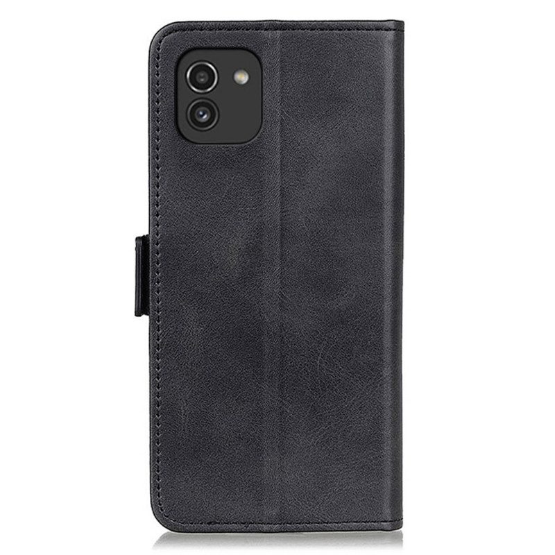 Flip Case Für Samsung Galaxy A03 Flip Case Doppelte Klappe