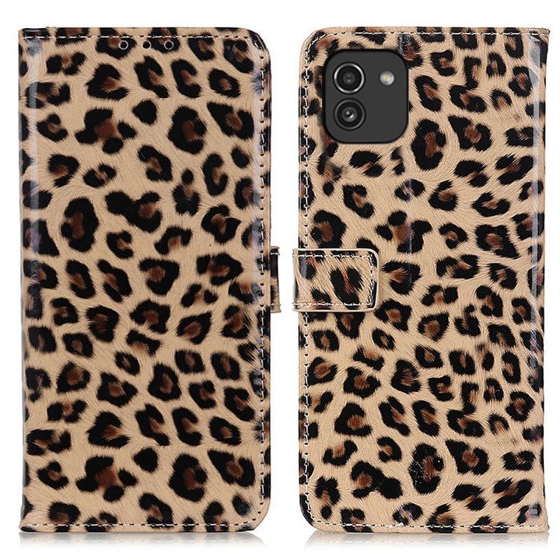 Flip Case Für Samsung Galaxy A03 Leopard