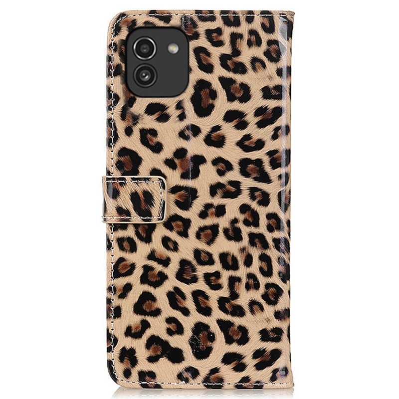 Flip Case Für Samsung Galaxy A03 Leopard