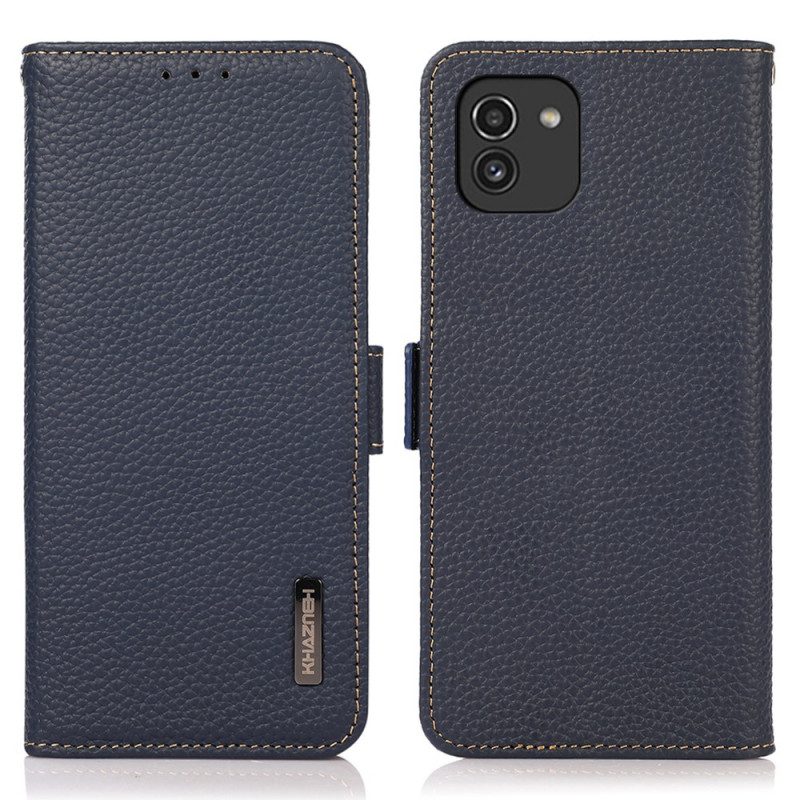 Flip Case Für Samsung Galaxy A03 Lychee-leder Khazneh Rfid