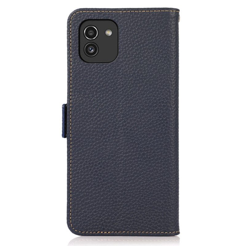 Flip Case Für Samsung Galaxy A03 Lychee-leder Khazneh Rfid