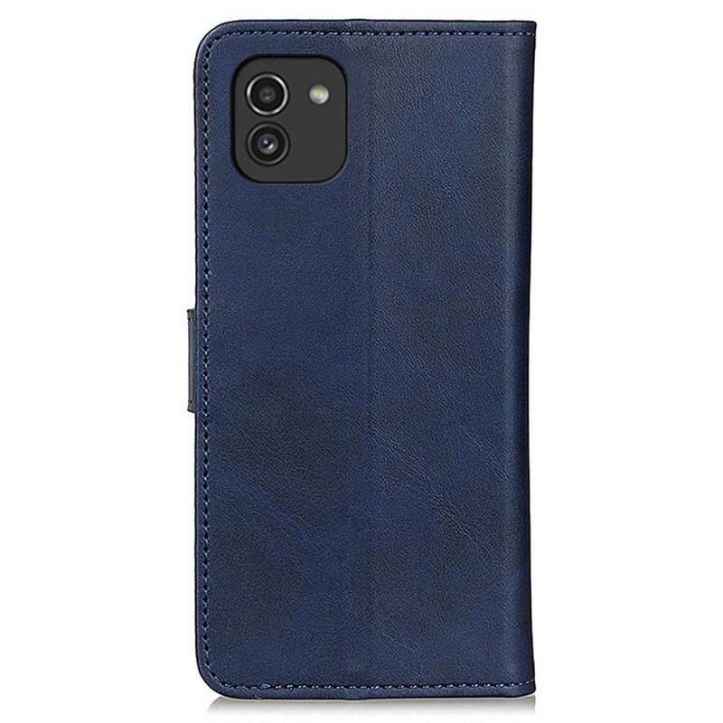 Flip Case Für Samsung Galaxy A03 Matter Ledereffekt