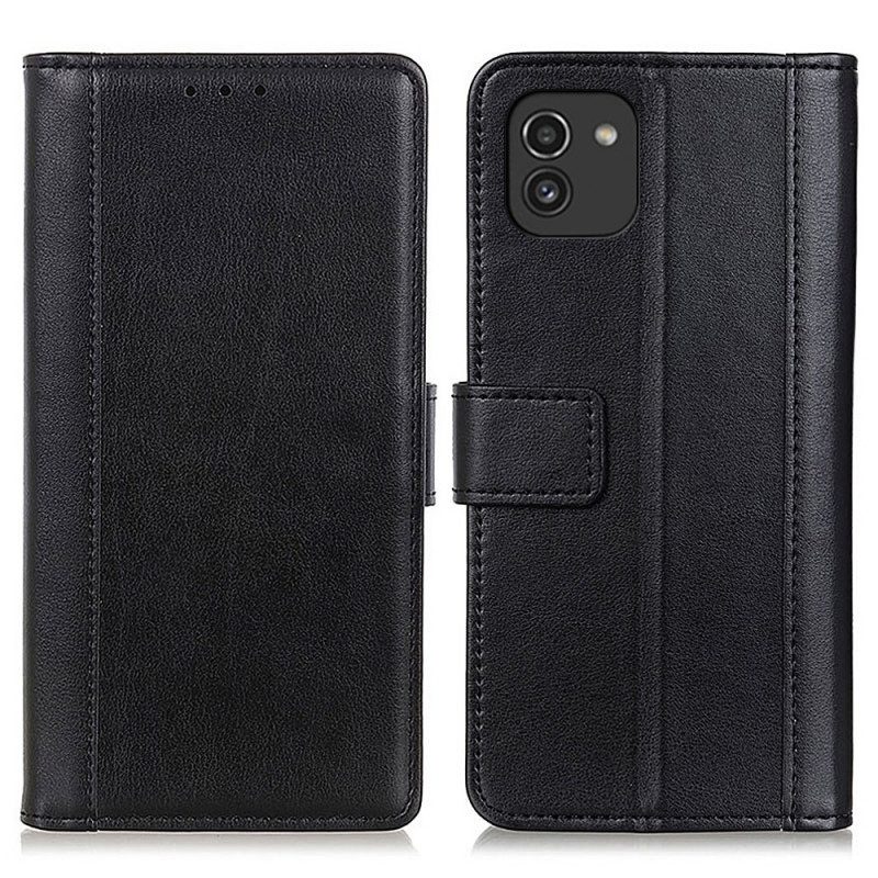 Flip Case Für Samsung Galaxy A03 Stil: Leder-eleganz