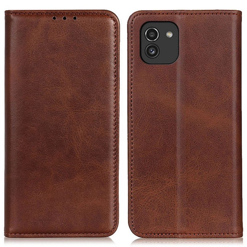 Schutzhülle Für Samsung Galaxy A03 Flip Case Elegantes Spaltleder