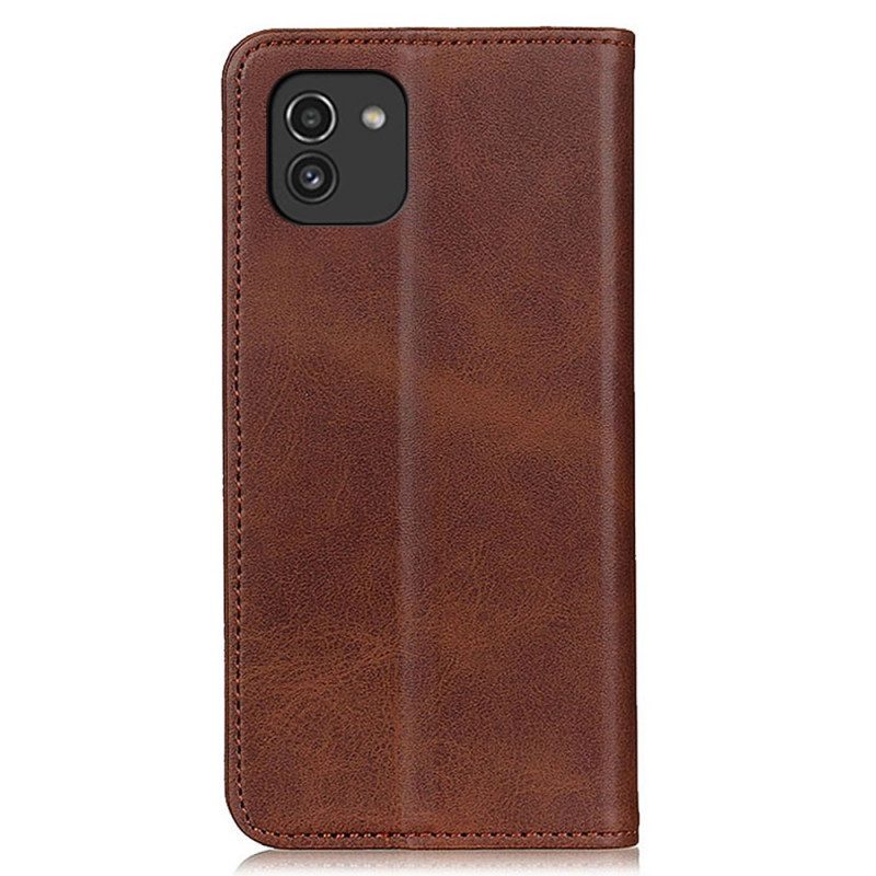 Schutzhülle Für Samsung Galaxy A03 Flip Case Elegantes Spaltleder