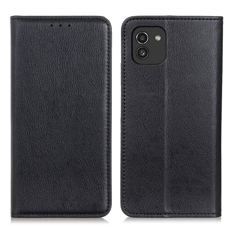 Schutzhülle Für Samsung Galaxy A03 Flip Case Leder Im Litschi-design