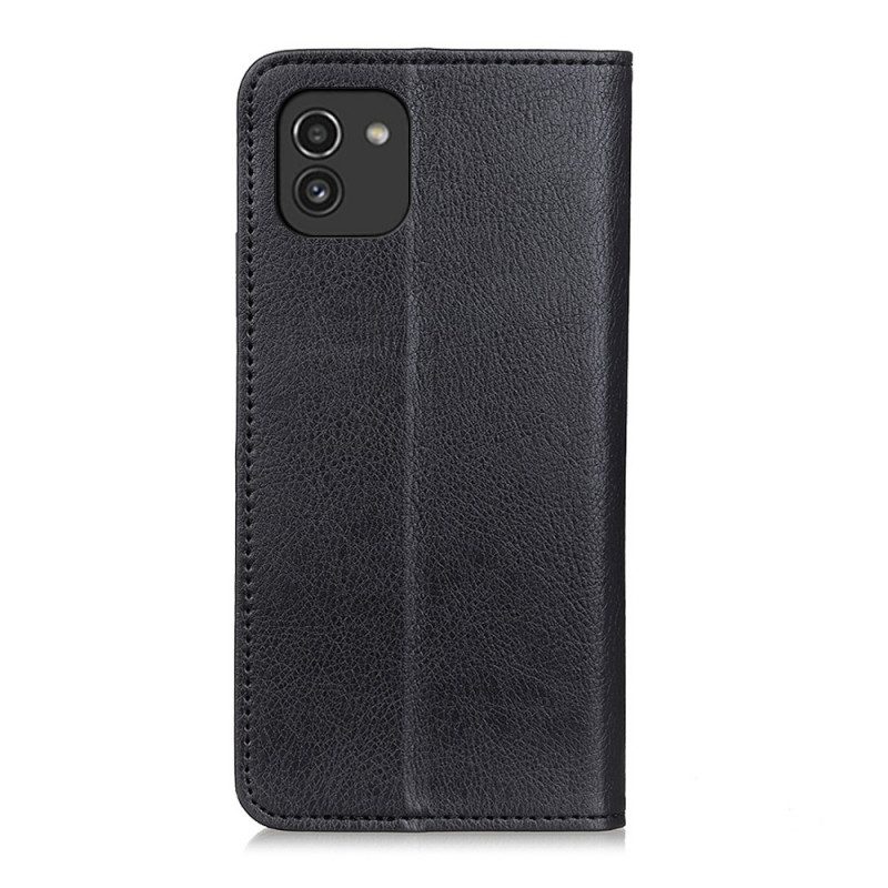 Schutzhülle Für Samsung Galaxy A03 Flip Case Leder Im Litschi-design