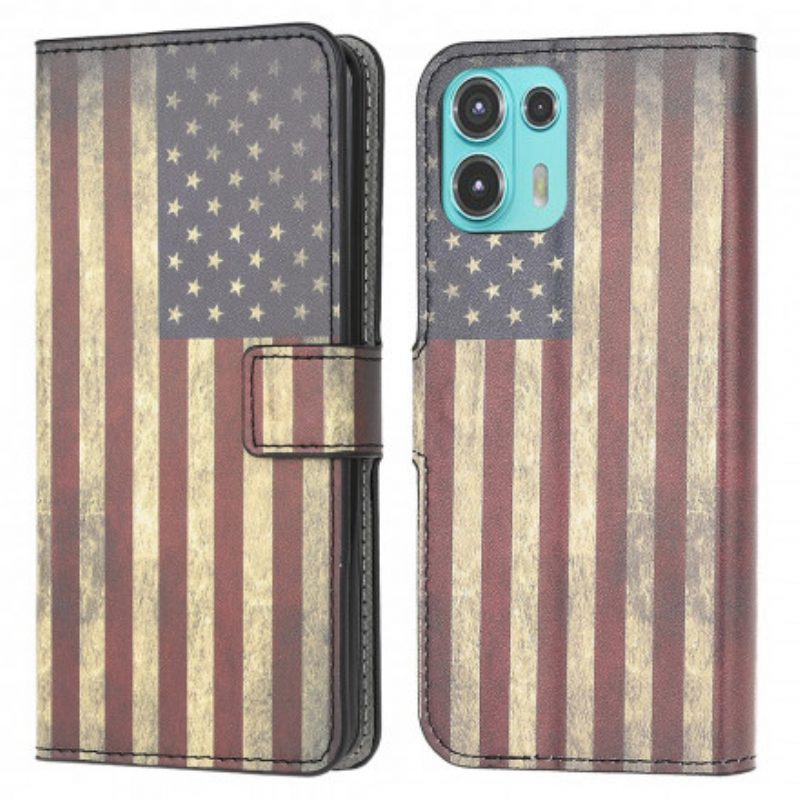 Flip Case Für Motorola Edge 20 Lite Amerikanische Flagge