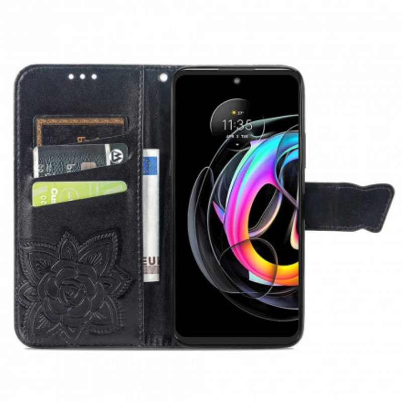 Flip Case Für Motorola Edge 20 Lite Halbe Schmetterlinge