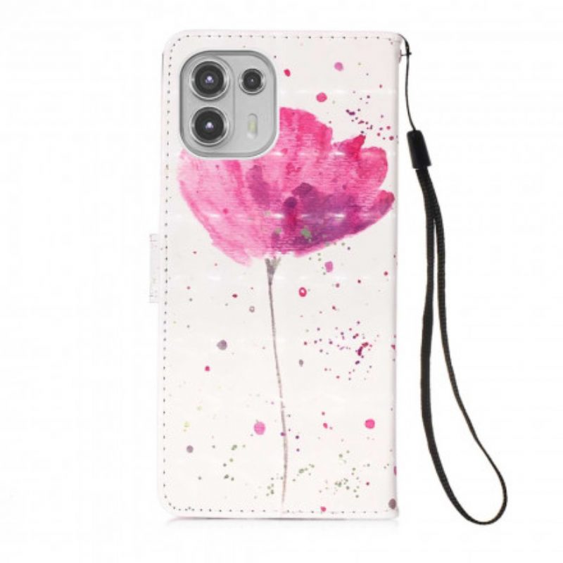 Hülle Flip Case Für Motorola Edge 20 Lite Aquarellmohn