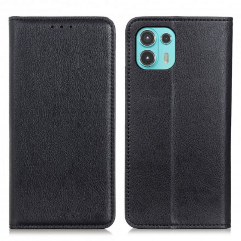 Schutzhülle Für Motorola Edge 20 Lite Flip Case Eleganz Aus Gespaltenem Litschi-leder