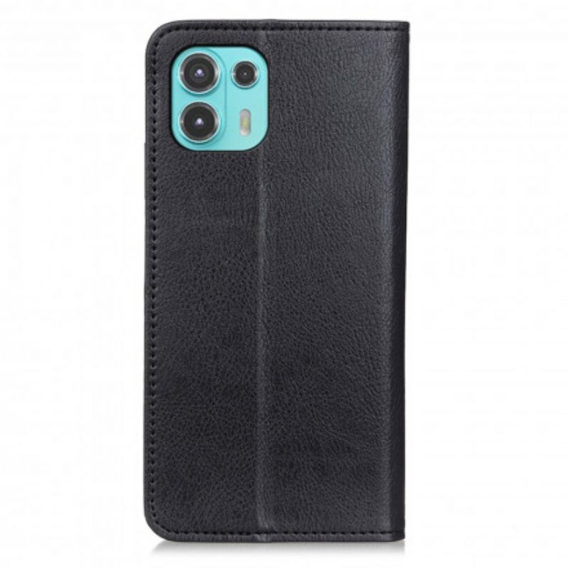 Schutzhülle Für Motorola Edge 20 Lite Flip Case Eleganz Aus Gespaltenem Litschi-leder