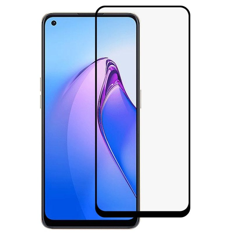 Displayschutzfolie Aus Gehärtetem Glas Für Oppo Reno 8. Schwarze Kanten