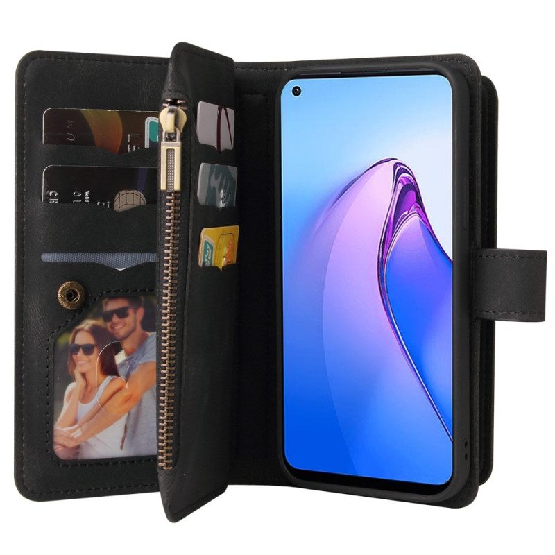 Flip Case Für Oppo Reno 8 Multifunktionaler Kartenhalter