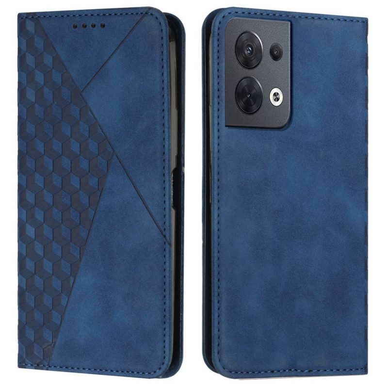 Schutzhülle Für Oppo Reno 8 Flip Case Kubischer Stil