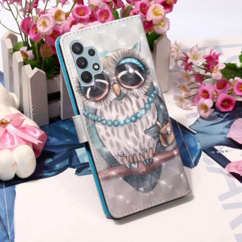 Flip Case Für Samsung Galaxy A32 Fräulein Eule