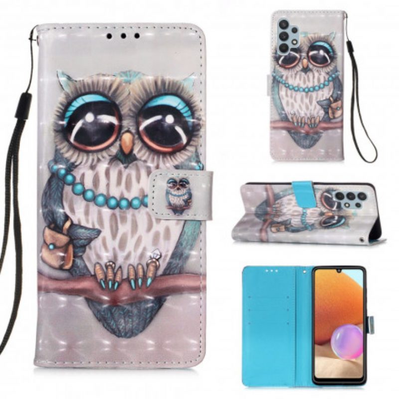 Flip Case Für Samsung Galaxy A32 Fräulein Eule