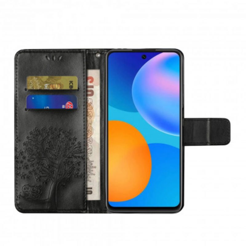 Flip Case Für Samsung Galaxy A32 Mit Kordel Tangabaum Und Eulen